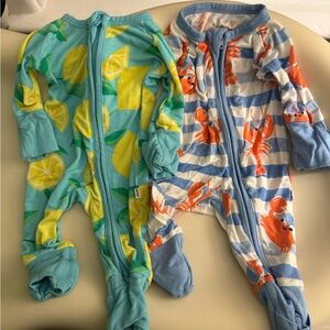 Little Sleepies Preemie purple zippies bundle  🦀 🍋